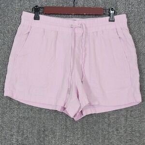 Gap Shorts Womens Medium Pink Linen Blend Elastic Waist Pull-On Drawstring